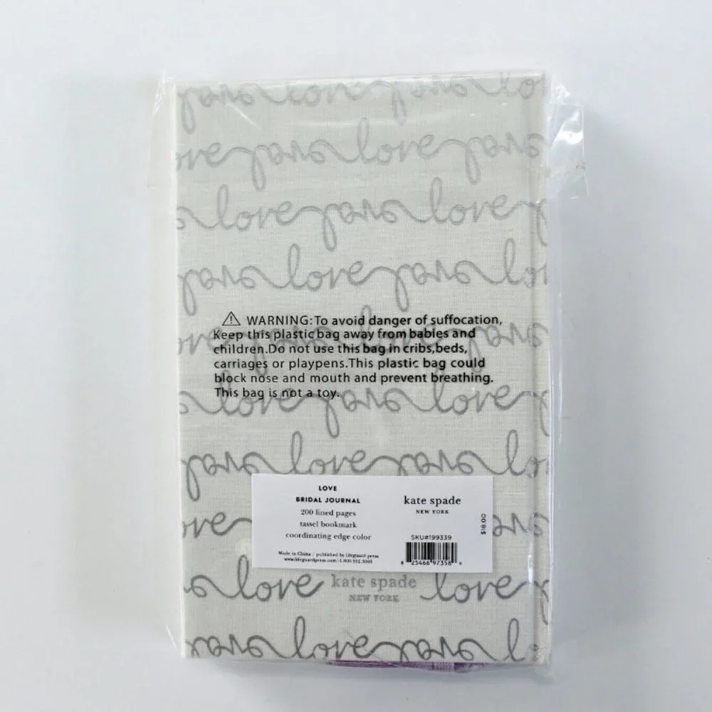 kate spade Love Scripts Bridal Journal Tassel Bookmark